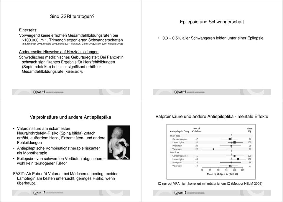 i >100.000 im 1. Trimenon exponierten Schwangerschaften (z.b.