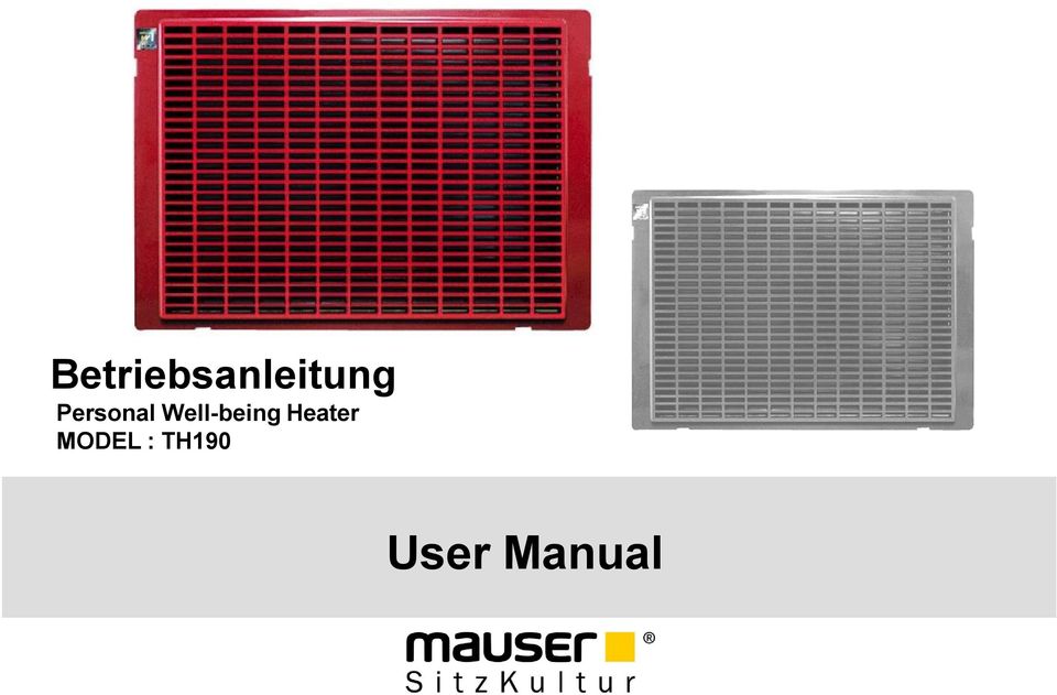Betriebsanleitung Personal Well Being Heater Model Th190 User