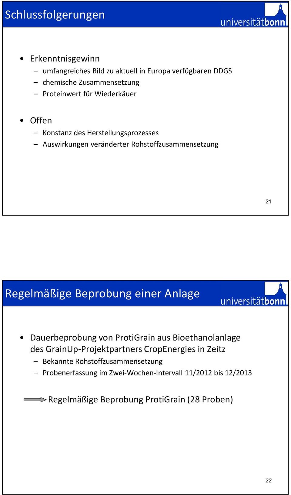 Regelmäßige Beprobung einer Anlage Dauerbeprobung von ProtiGrain aus Bioethanolanlage des GrainUp-Projektpartners CropEnergies