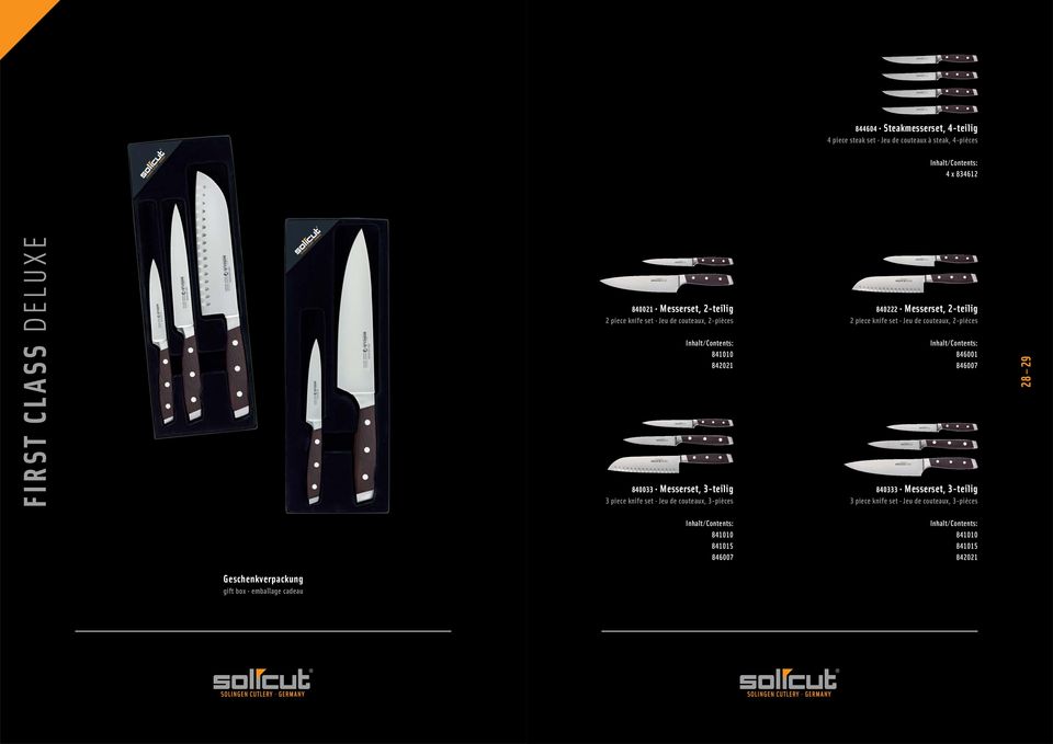 couteaux, 3-pièces 840222 Messerset, 2-teilig 2 piece knife set Jeu de couteaux, 2-pièces 846001 846007 840333 Messerset,
