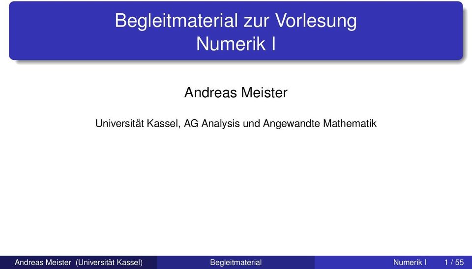 Analysis und Angewandte Mathematik Andreas