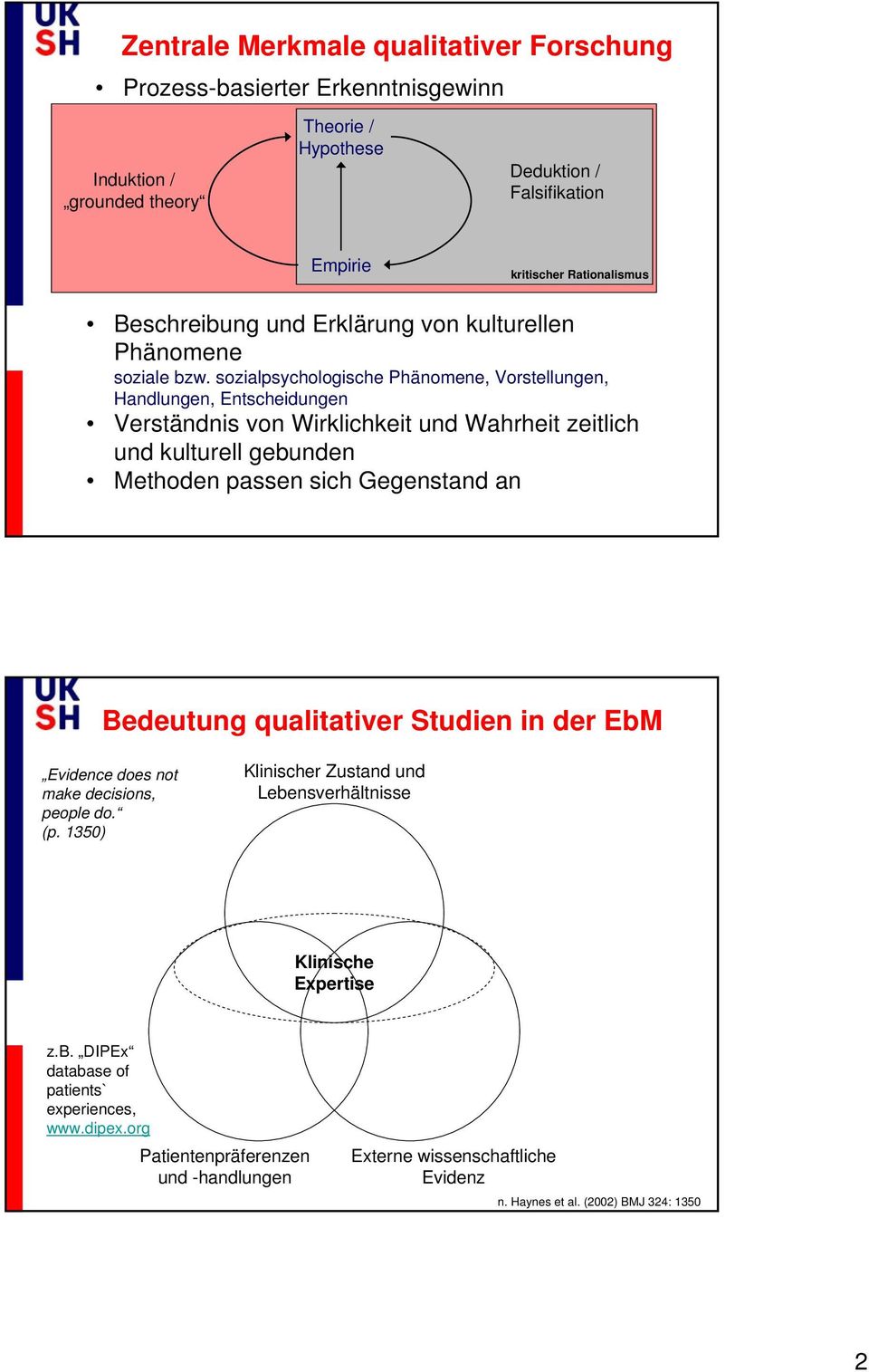 sozialpsychologische Phänomene, Vorstellungen, Handlungen, Entscheidungen Verständnis von Wirklichkeit und Wahrheit zeitlich und kulturell gebunden Methoden passen sich Gegenstand an