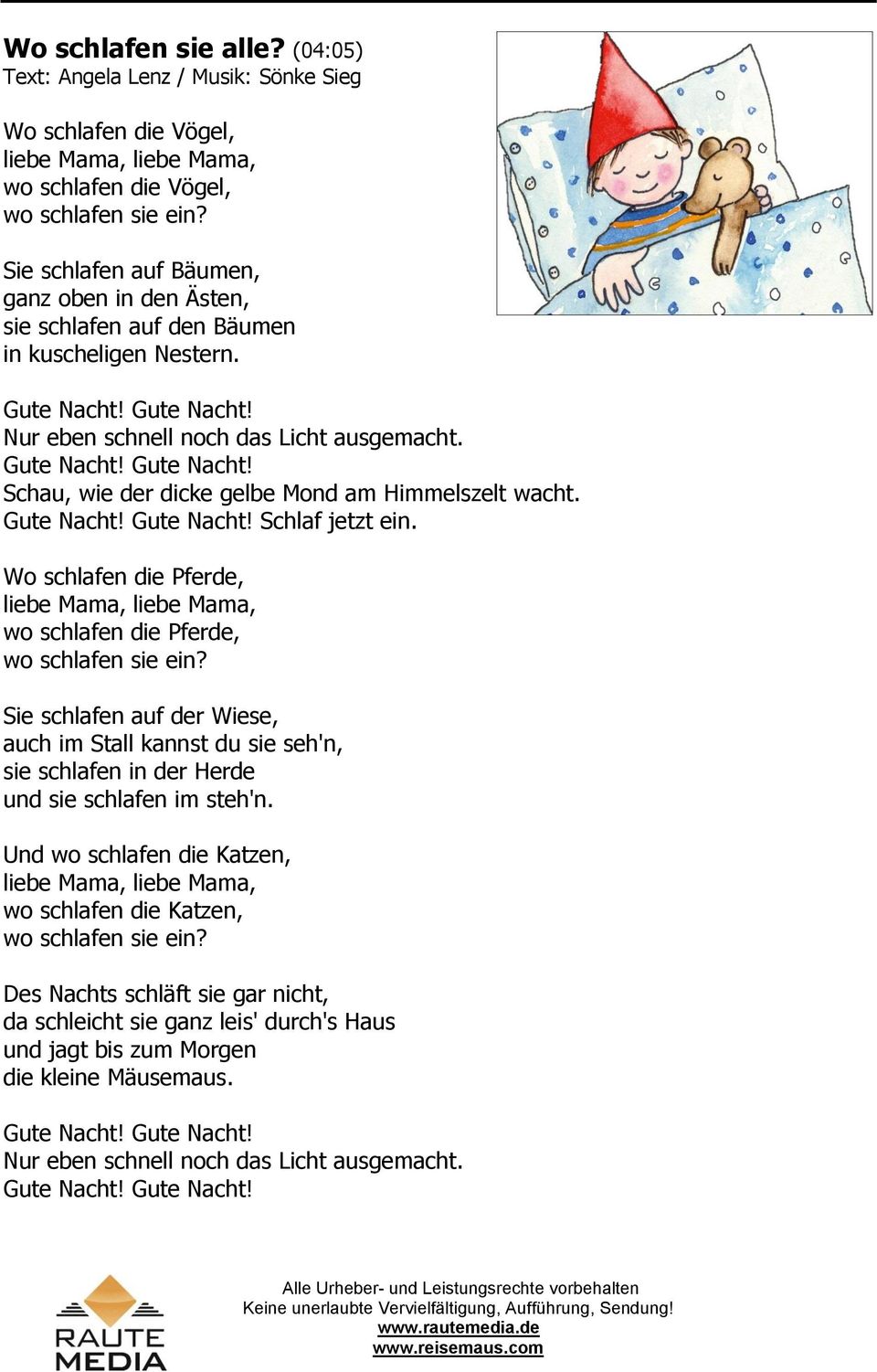 La-Le-Lu (03:41) Text u. Musik: H. Gaze (Verlag Schaeffers MV  Berlin-München; copyright 1950) - PDF Kostenfreier Download