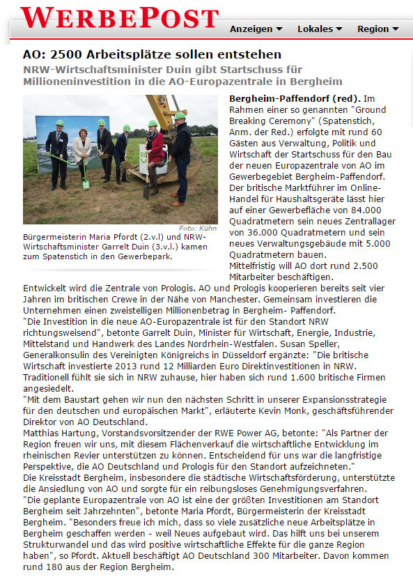 Werbepost Online (Local Newspaper Bergheim) // Online Visits per Month: Information will be