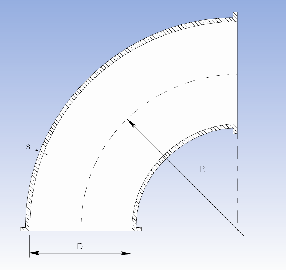 Rohrbogen gepresst, 2 und 3 mm Abschnitt: 02 Seite: 29 Durchmesser für 2 mm: Ø 100 Ø 400 mm. Durchmesser für 3 mm: Ø 150 Ø 200 mm.