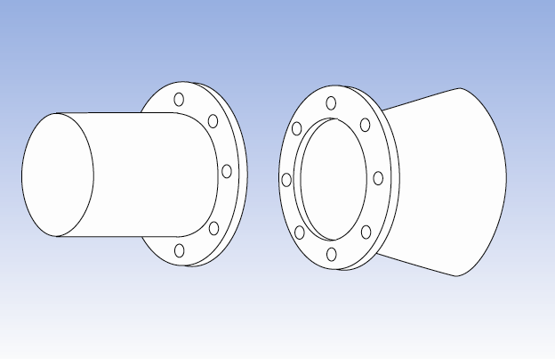 Das 2 + 3 mm Rohrsystem wird nach Wunsch geliefert für Verbindung mit: 2 und 3 mm Spannring (fb): Ø 80 Ø 600 mm Schnellverschluss-Spannring mit Hebel (f.