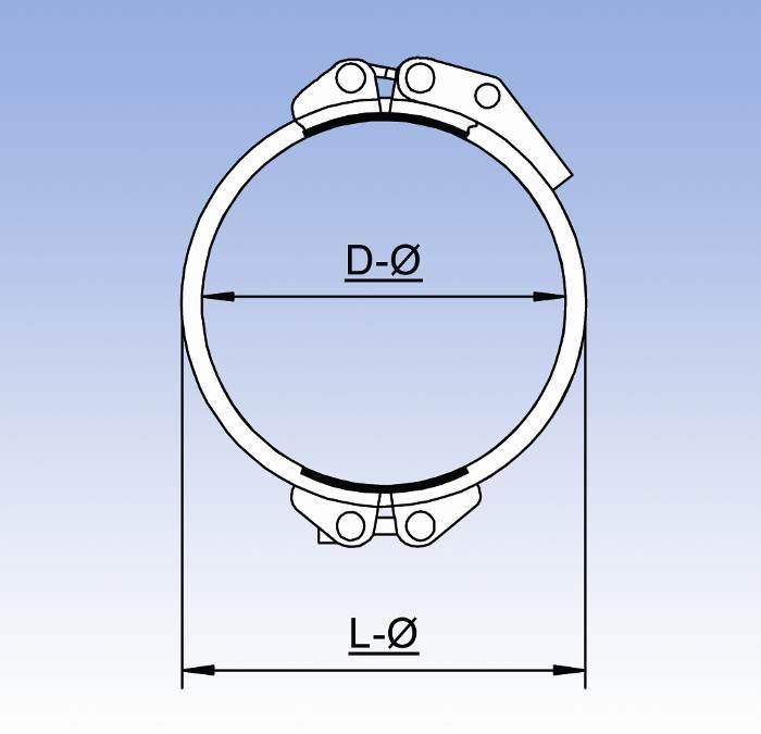 Schnellverschluss-Spannringe, verzinkt für Gummidichtringe 1 und 2 mm Abschnitt: 06 Seite: 81 Schnellverschluss-Spannringe werden eingesetzt, um die Montagezeit der Rohrverbindungen zu verringern.