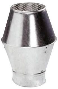 Deflektorhauben ab Durchmesser Ø 700 Ø 1000 mm werden standardmäßig mit Flansch gefertigt.
