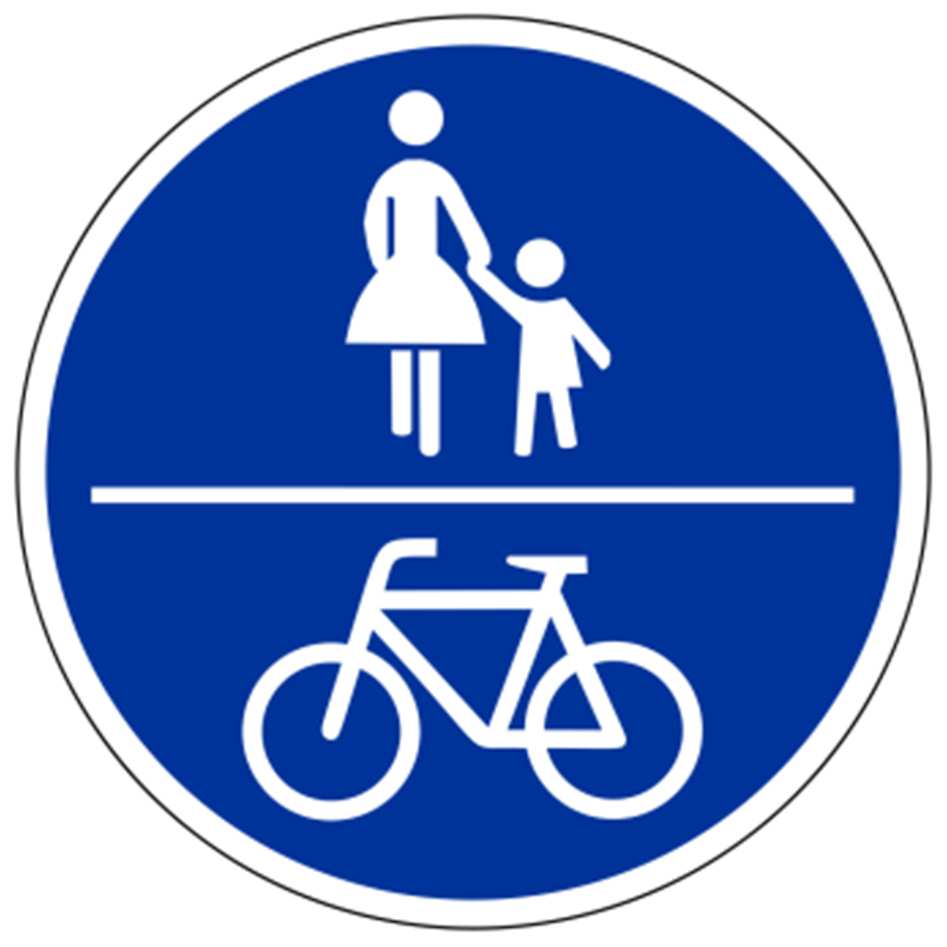 Zeichen 220 Einbahnstraßen und Zusatzzeichen Zeichen 239 Gehweg Das Zusatzzeichen zeigt an, dass Radverkehr in der Gegenrichtung zugelassen ist.