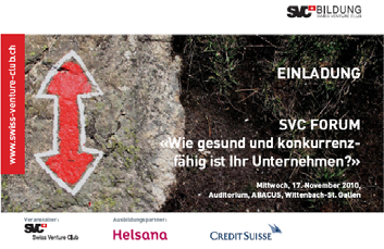 Juni 2011 Veröffentlichung SVC Nachfolgebuch in Zusammenarbeit mit CFB-HSG SVC Forum Innovation Nordschweiz: 17.