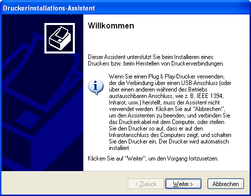 Schritt 1 Hinweis: Bevor Sie mit der Einrichtung beginnen laden Sie sich bitte den Treiber für Windows XP herunter.