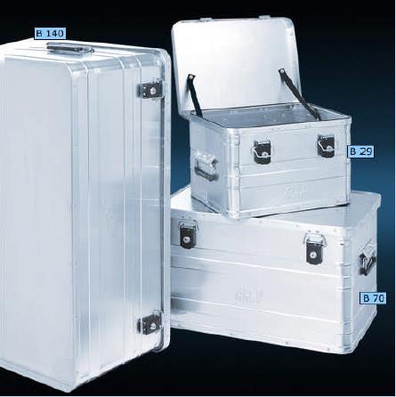 B-Boxen Preiswerte Standardboxen mit Zylinderschlössern für alles, was gut aufgehoben und sicher transportiert werden muss. Korrosions-, witterungs- und temperaturbeständig 0.