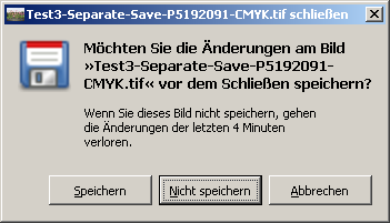 Programmfunktion Datei -> Speichern unter im Gimp-eigenen Format xcf abzuspeichern. Damit bleiben die CMYK-Kanäle erhalten.