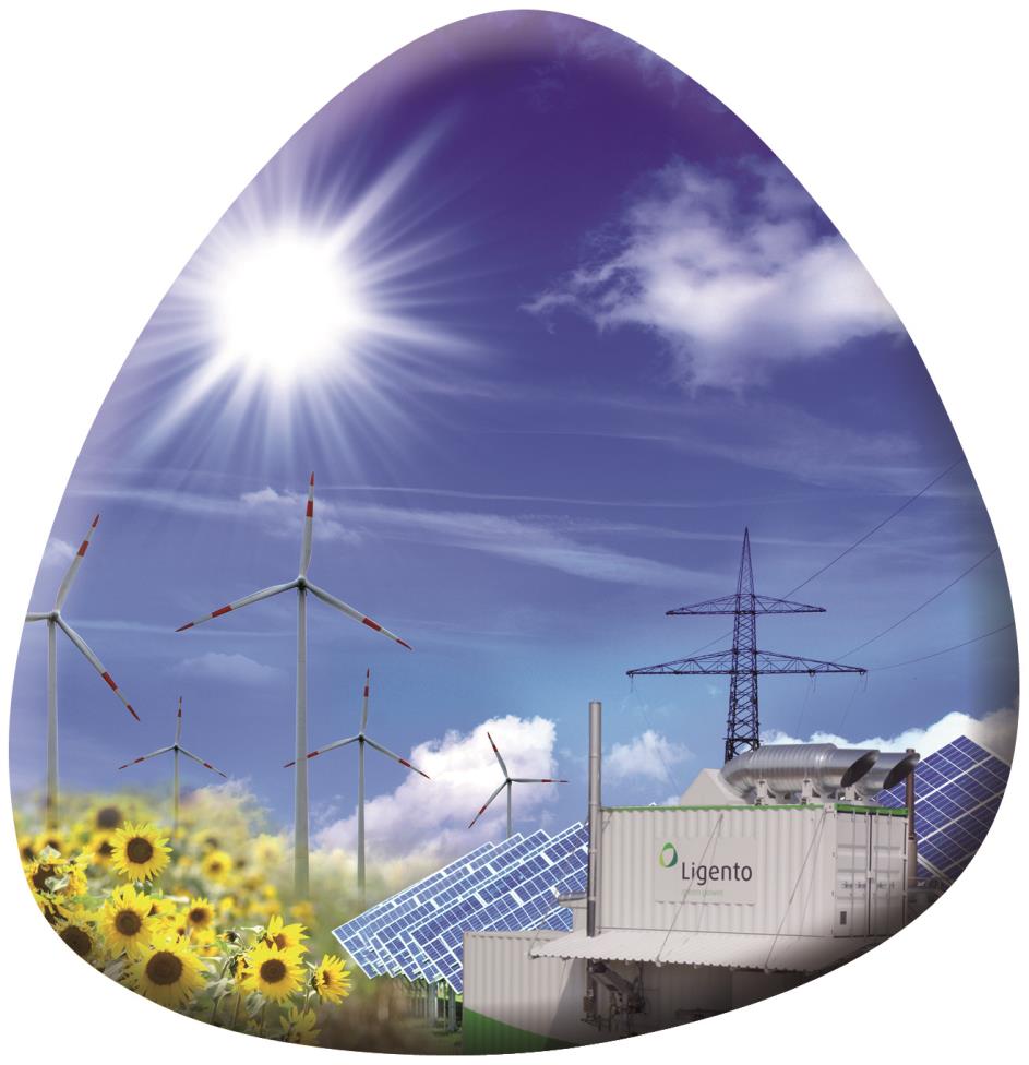 2. Ligentoplant - Nachhaltige Energieversorgung (2) Kraft-Wärme-Kopplung auf der Basis der thermochemischen Gaserzeugung nutzt erneuerbare, CO 2 neutrale Energieträger deckt bedarfsgerecht und