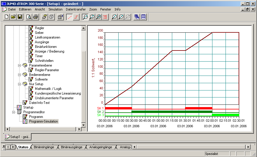 Programmsimulation Mit der Programm-Simulation ist