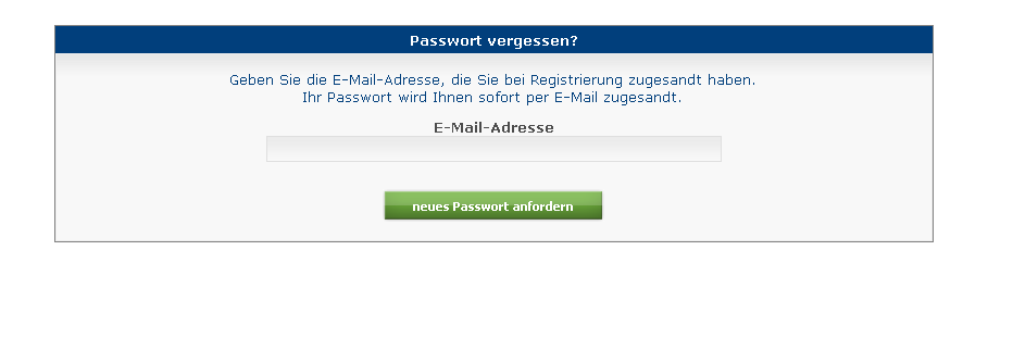 Sobald Sie angemeldet sind, können Sie Ihr Passwort jederzeit über den Reiter Ihre Daten Passwort ändern - ändern.
