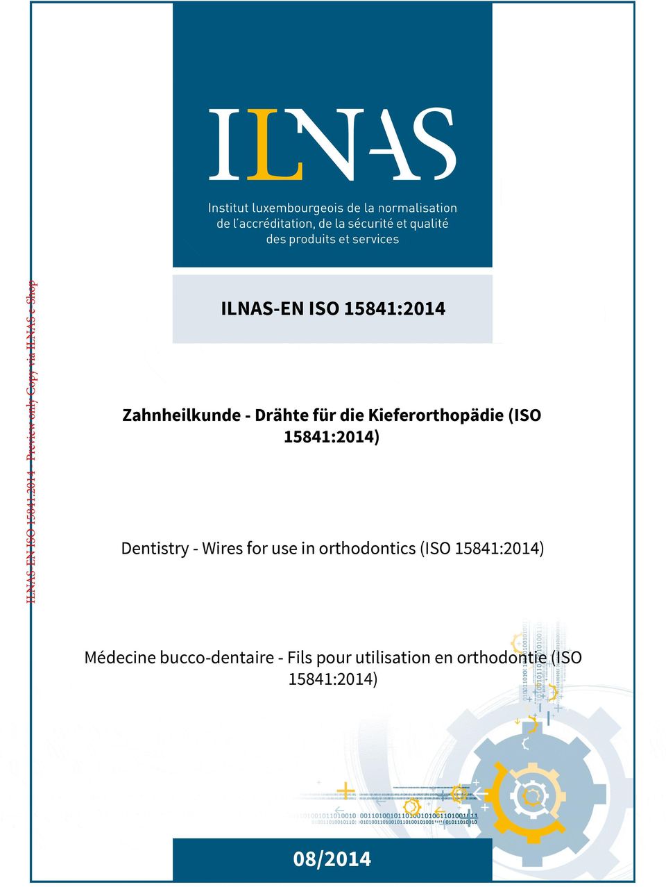 orthodontics (ISO 15841:2014) Médecine