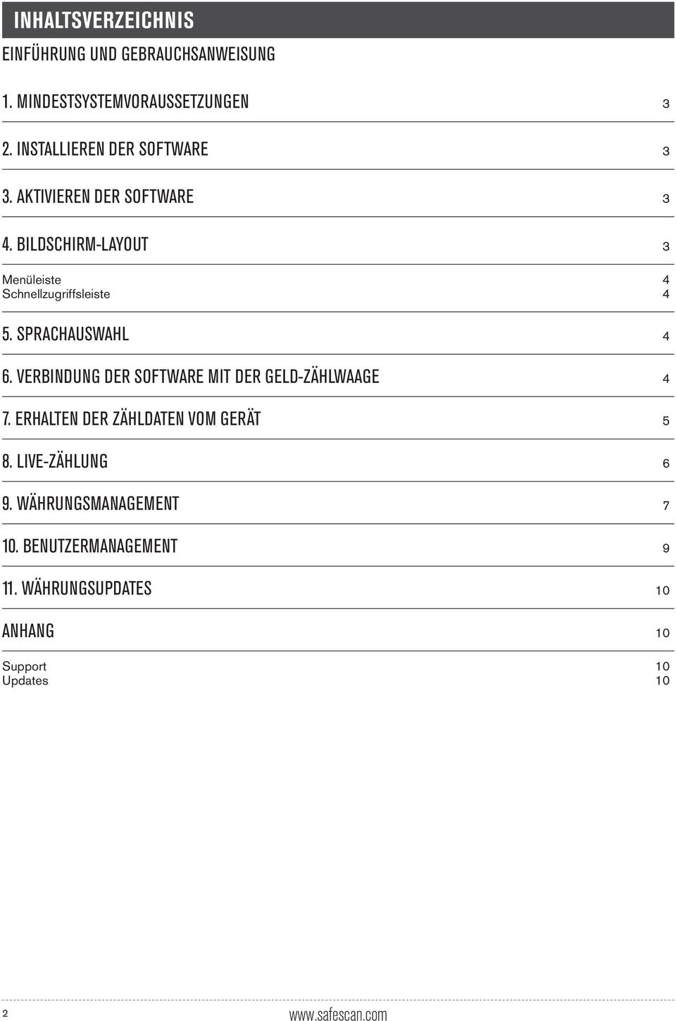 BILDSCHIRM-LAYOUT 3 Menüleiste 4 Schnellzugriffsleiste 4 5. SPRACHAUSWAHL 4 6.