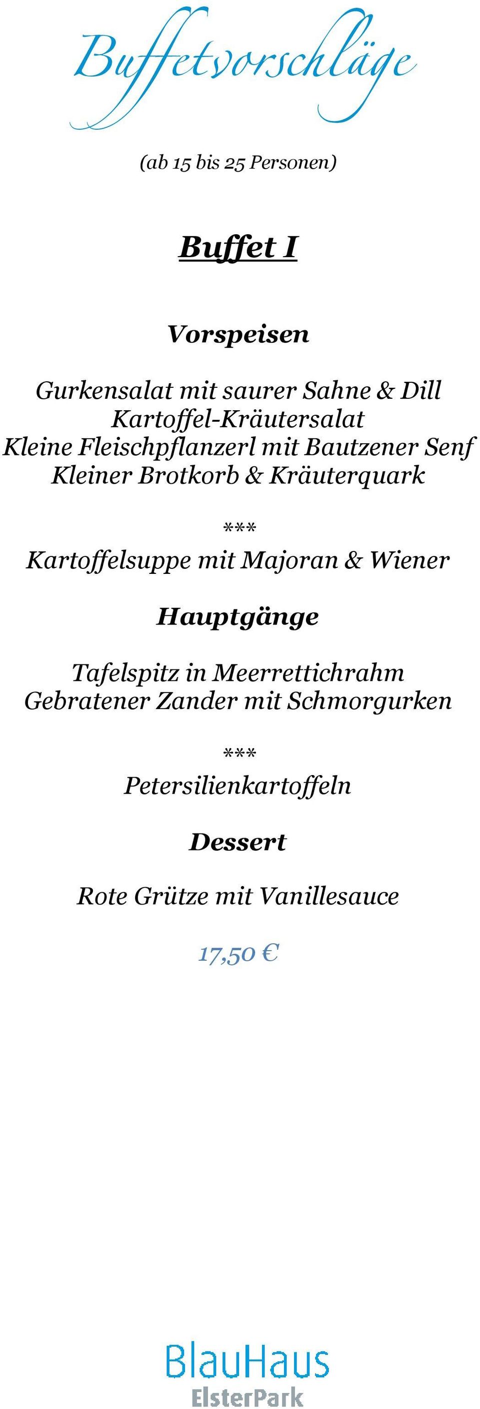 Kräuterquark Kartoffelsuppe mit Majoran & Wiener Hauptgänge Tafelspitz in Meerrettichrahm
