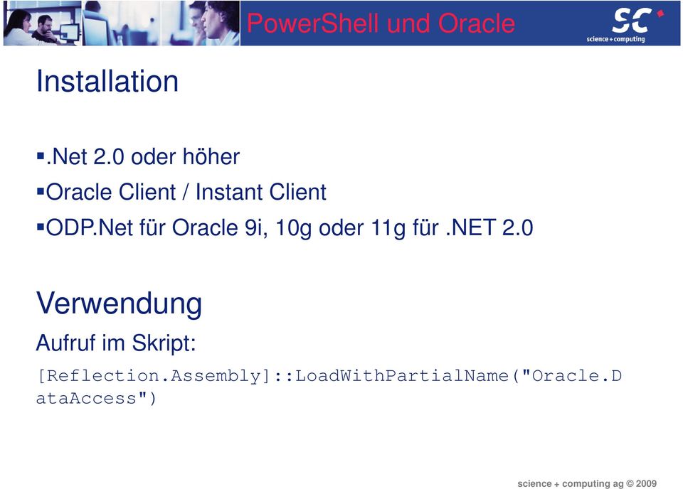 Net für Oracle 9i, 10g oder 11g für.net 2.