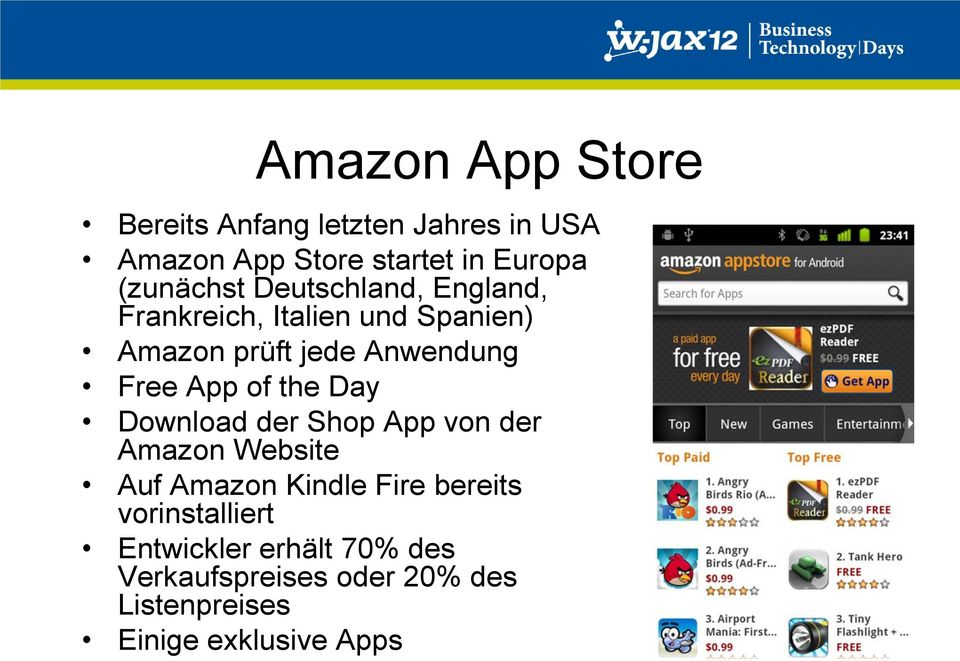 Free App of the Day Download der Shop App von der Amazon Website Auf Amazon Kindle Fire bereits