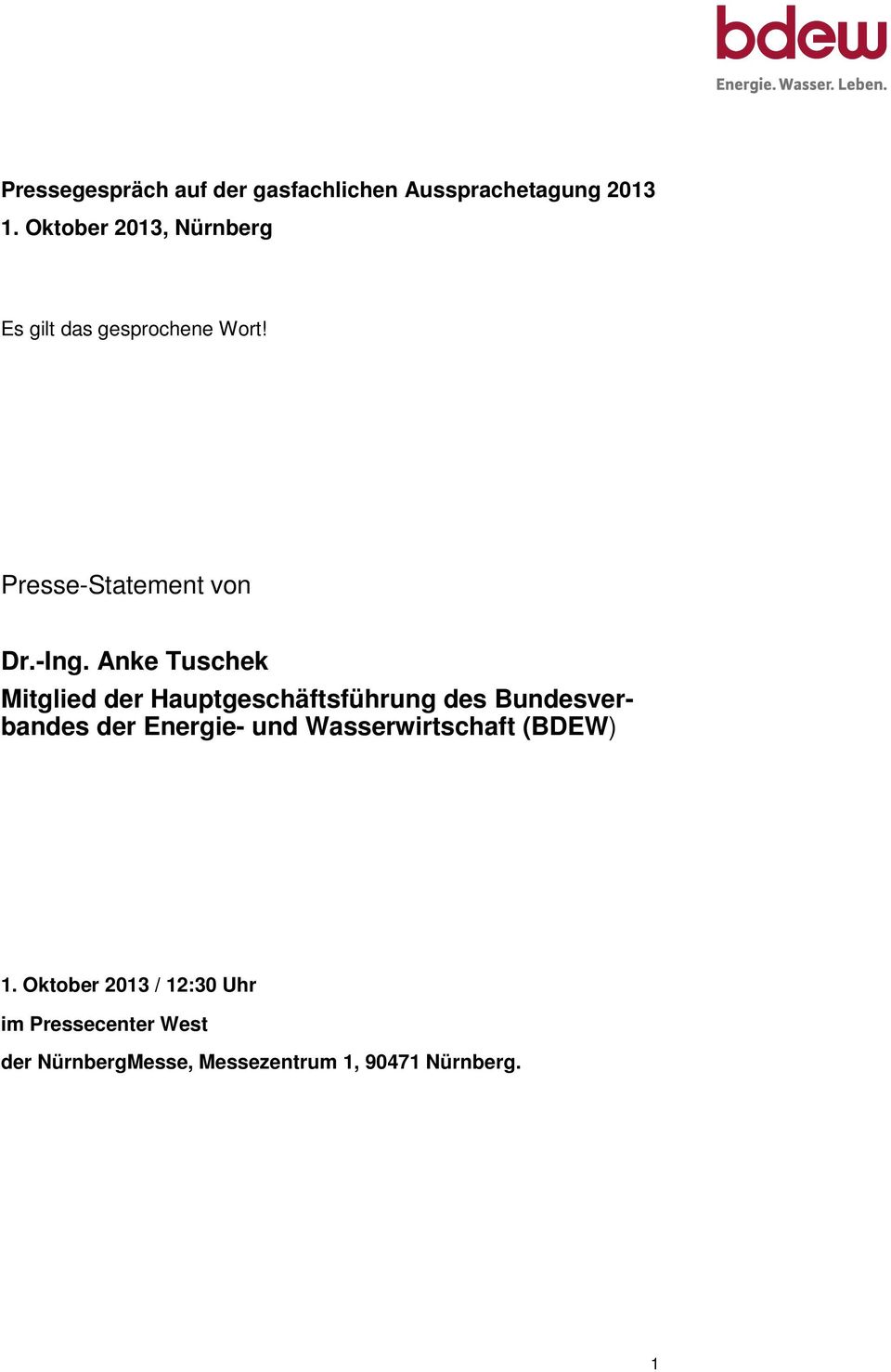 Anke Tuschek Mitglied der Hauptgeschäftsführung des Bundesverbandes der Energie- und