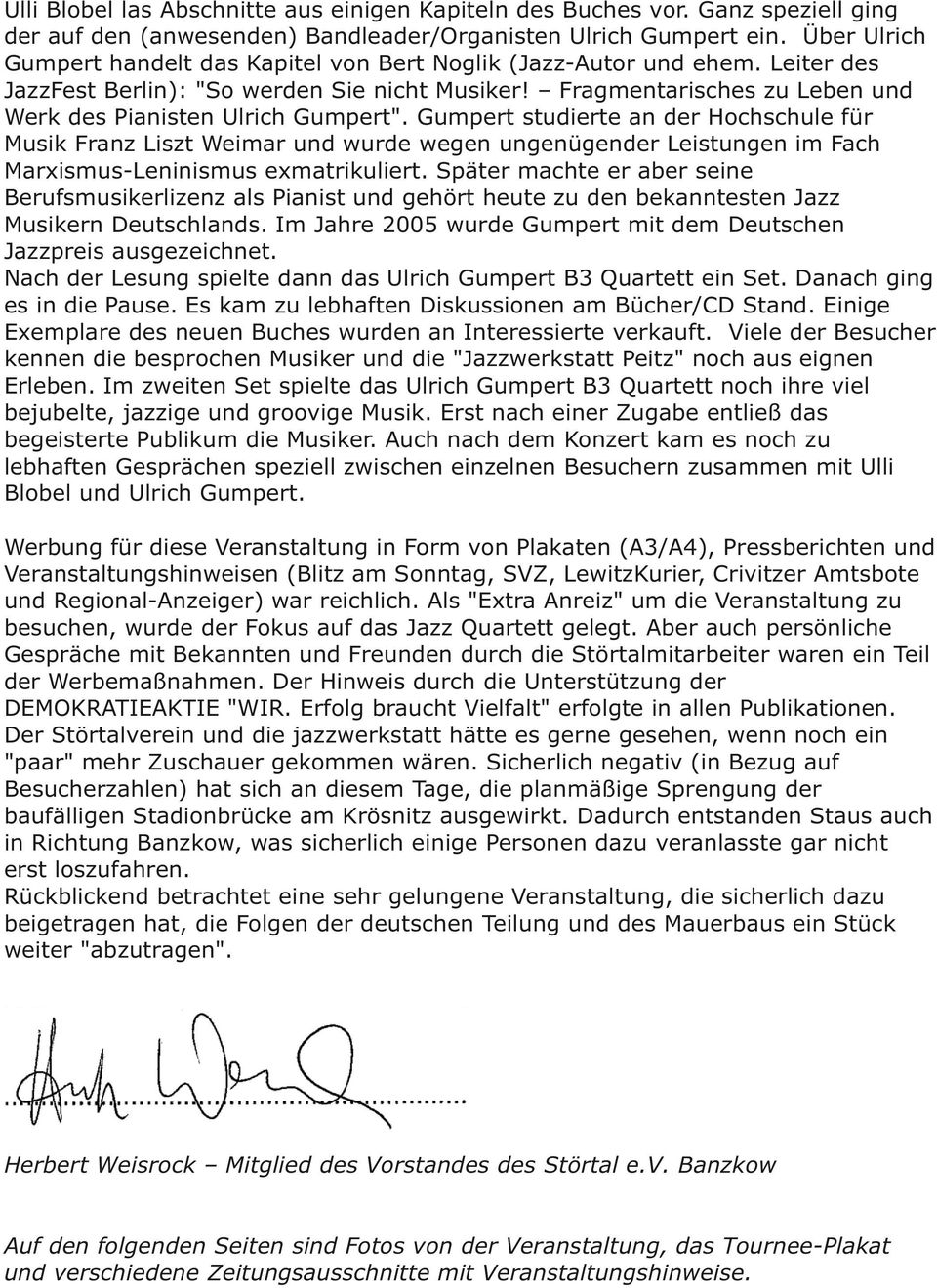 Fragmentarisches zu Leben und Werk des Pianisten Ulrich Gumpert".