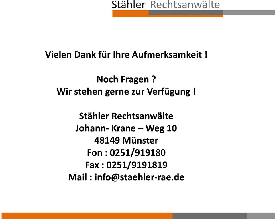 Stähler Rechtsanwälte Johann- Krane Weg 10 48149