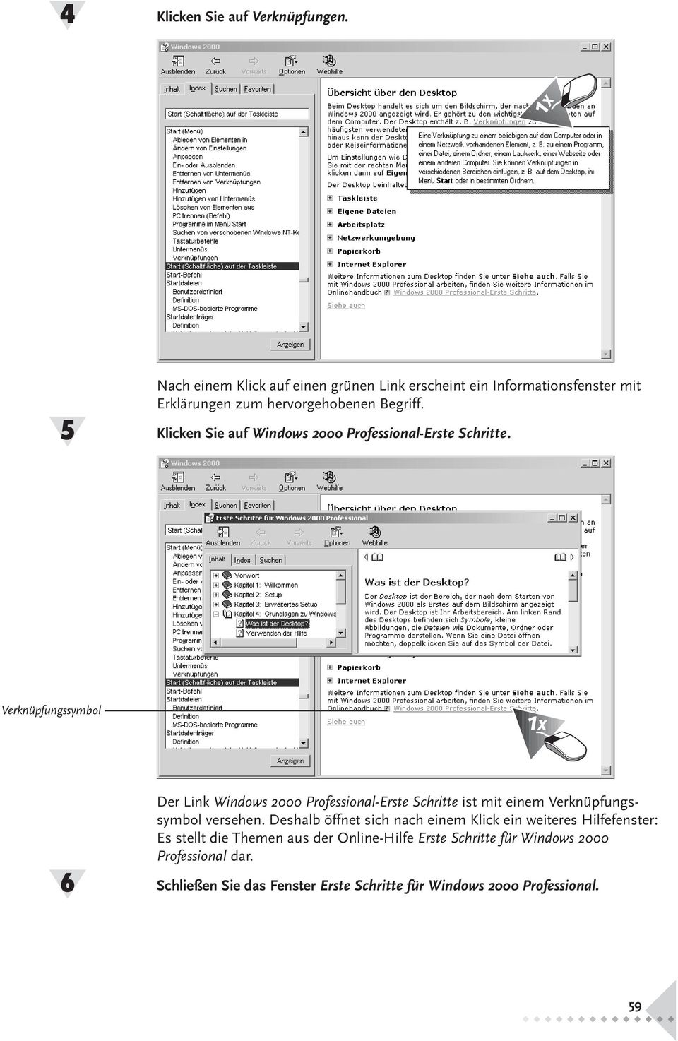 Klicken Sie auf Windows 2000 Professional-Erste Schritte.
