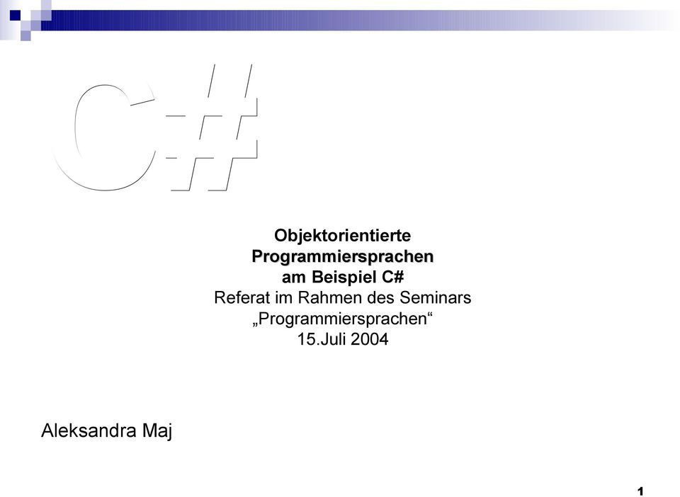 C# Referat im Rahmen des Seminars