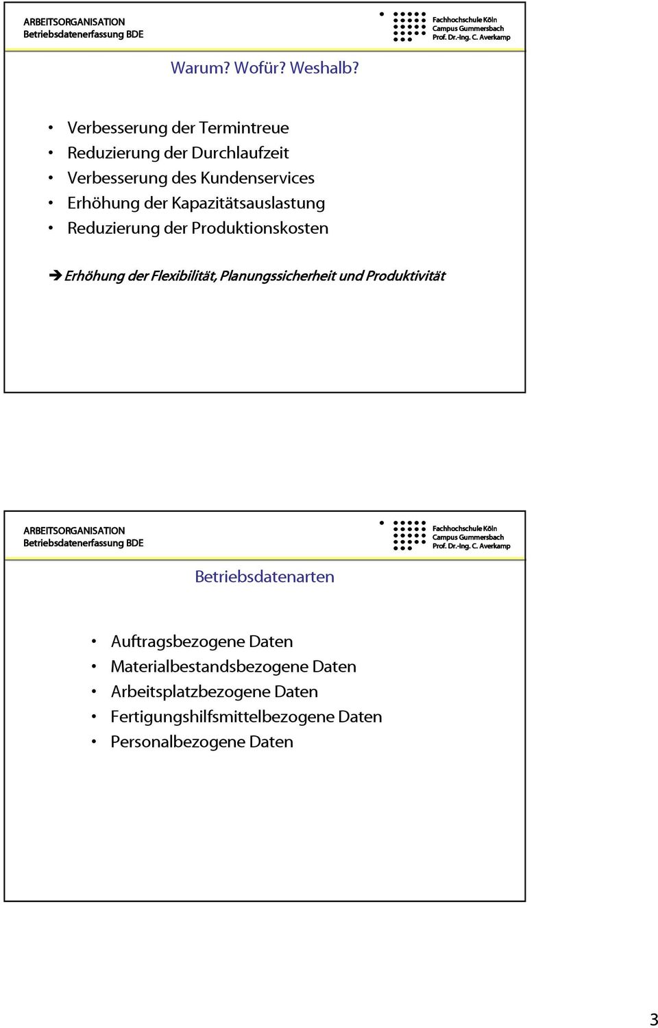 apazitätsauslastung Reduzierung der Produktionskosten Erh Erhöhung hung der Flexibilität, t, Planungssicherheit