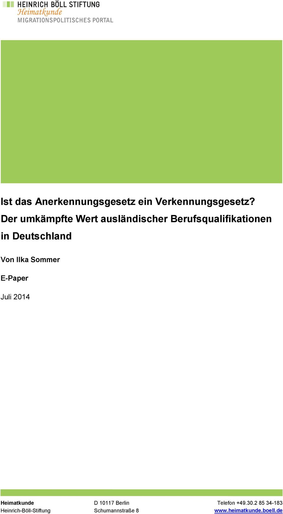 Deutschland Von Ilka Sommer E-Paper Juli 2014 Heimatkunde