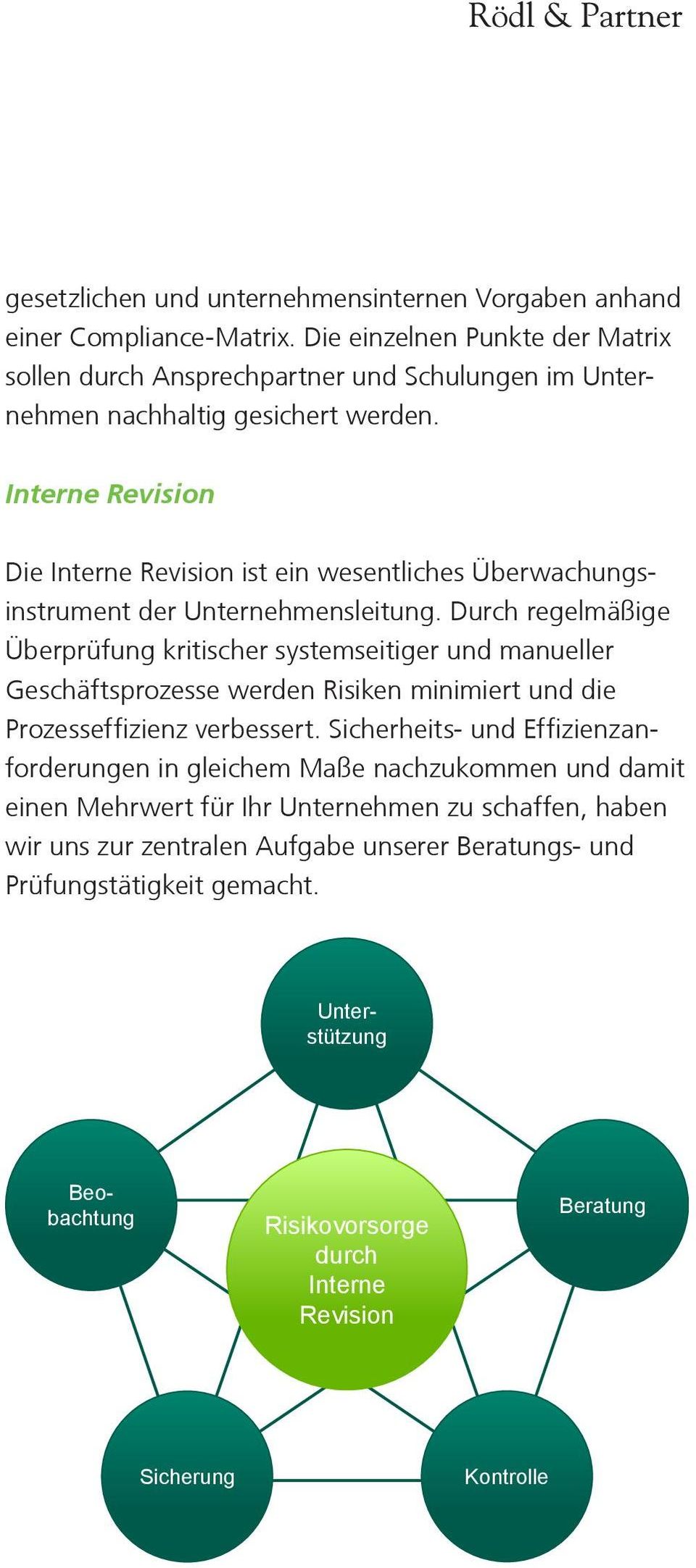 Interne Revision Die Interne Revision ist ein wesentliches Überwachungsinstrument der Unternehmensleitung.