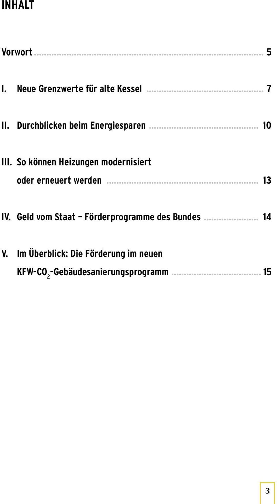 So können Heizungen modernisiert oder erneuert werden... 13 IV.