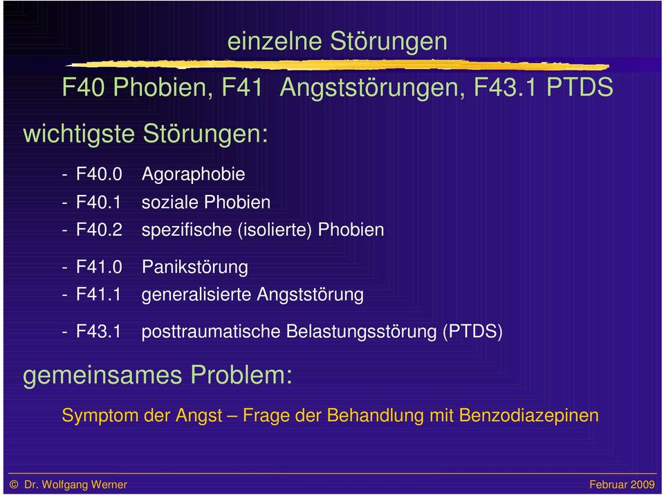 2 spezifische (isolierte) Phobien - F41.0 Panikstörung - F41.