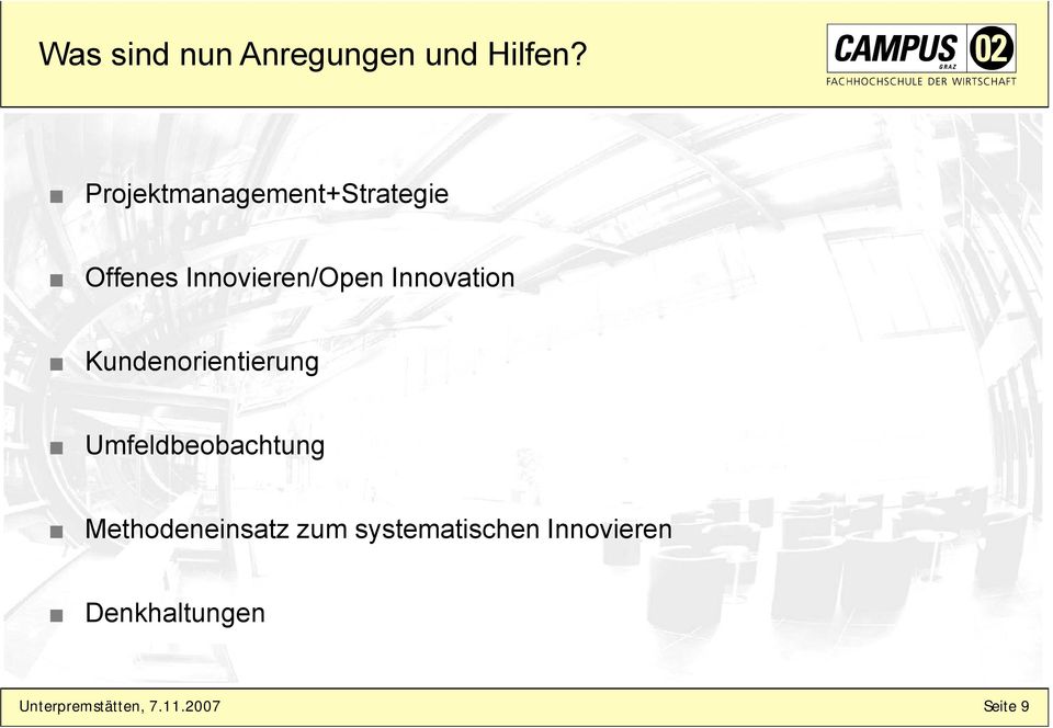 Innovation Kundenorientierung Umfeldbeobachtung