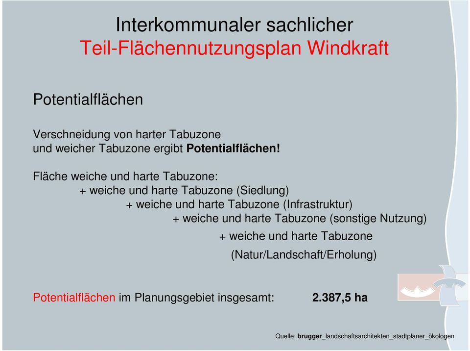 Fläche weiche und harte Tabuzone: + weiche und harte Tabuzone (Siedlung) + weiche und harte