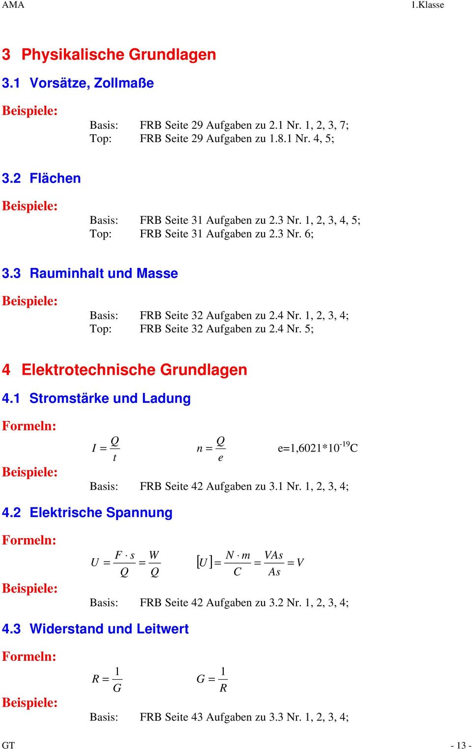 ,,, 4; Top: FRB Seite Aufgaben zu.4 Nr. ; 4 Elektrotechnische Grundlagen 4.