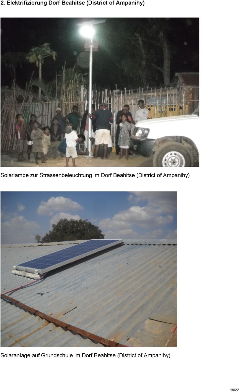 Dorf Beahitse (District of Ampanihy) Solaranlage