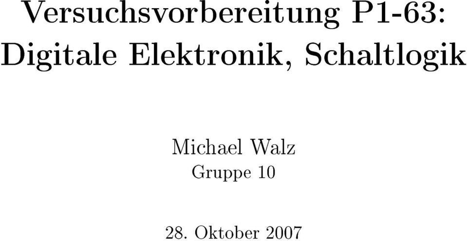 Elektronik, Schaltlogik