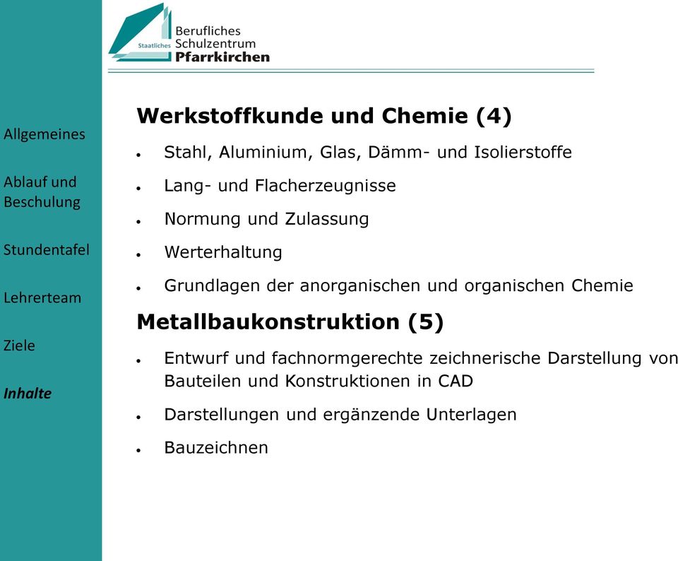 organischen Chemie Metallbaukonstruktion (5) Entwurf und fachnormgerechte zeichnerische