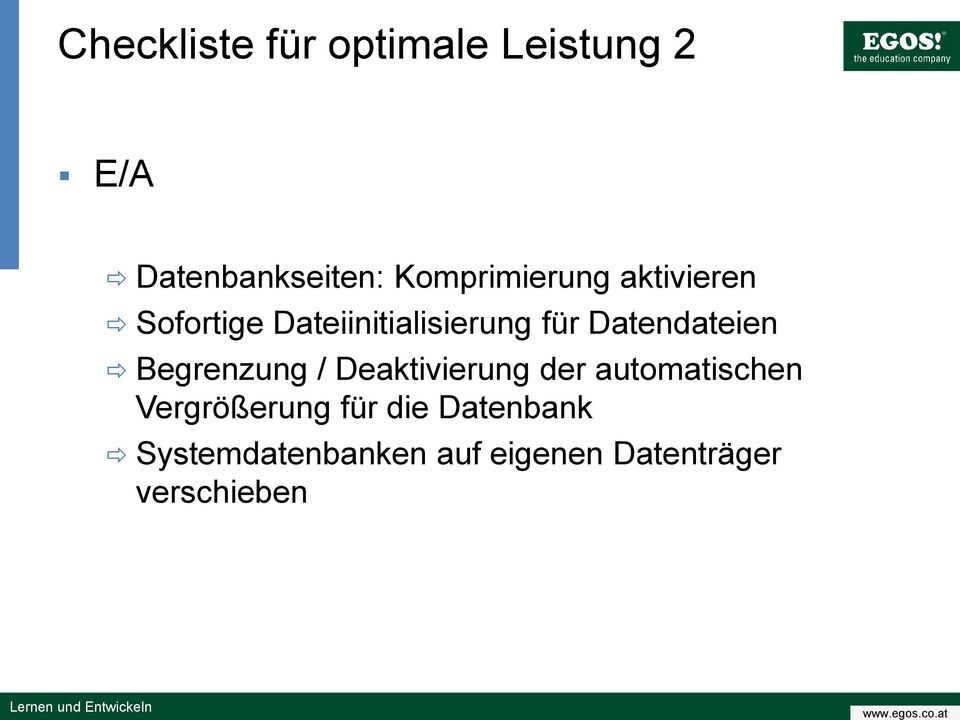 Datendateien Begrenzung / Deaktivierung der automatischen