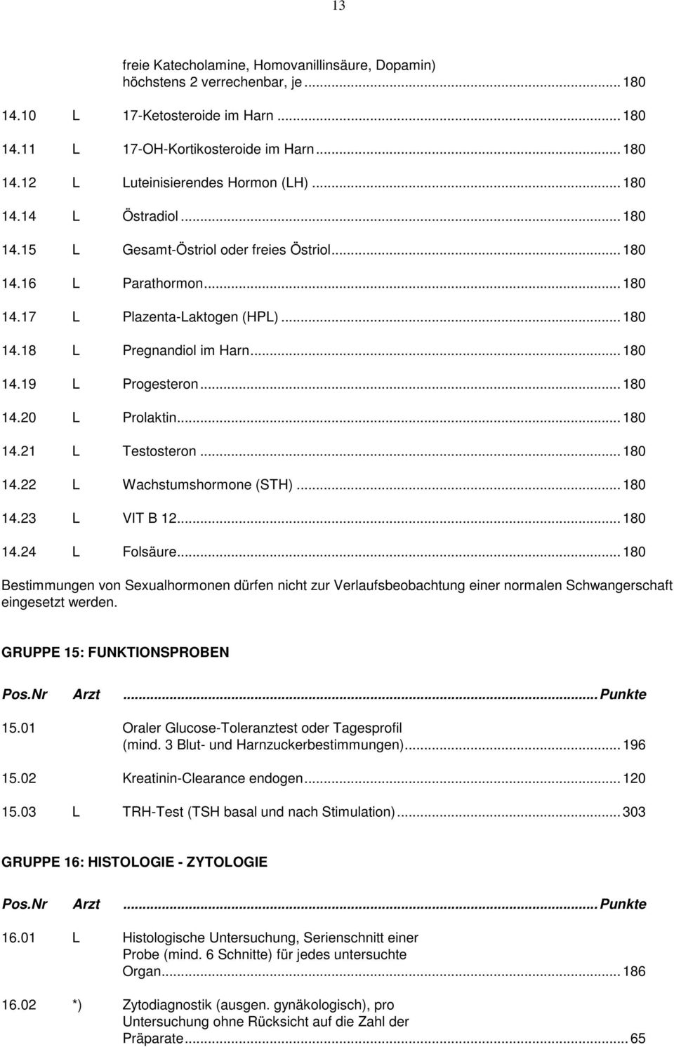 .. 180 14.20 L Prolaktin... 180 14.21 L Testosteron... 180 14.22 L Wachstumshormone (STH)... 180 14.23 L VIT B 12... 180 14.24 L Folsäure.