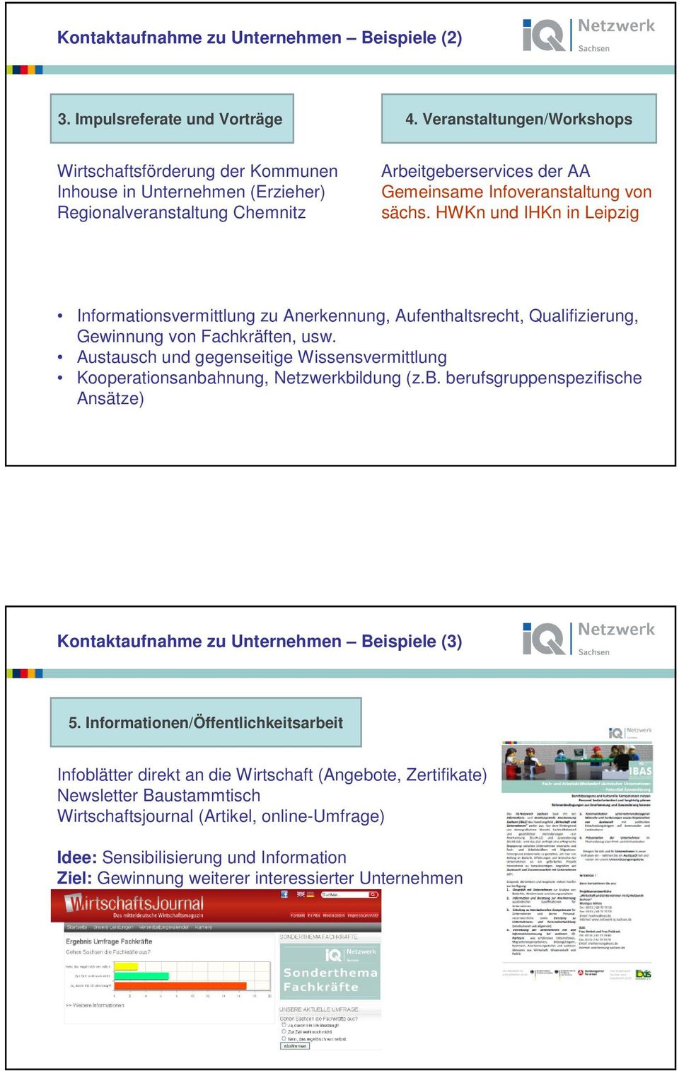 HWKn und IHKn in Leipzig Informationsvermittlung zu Anerkennung, Aufenthaltsrecht, Qualifizierung, Gewinnung von Fachkräften, usw.