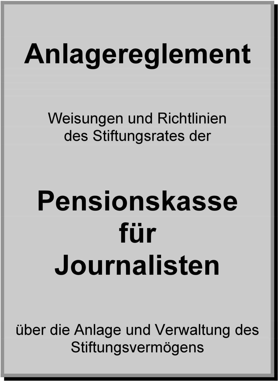 Pensionskasse für Journalisten über