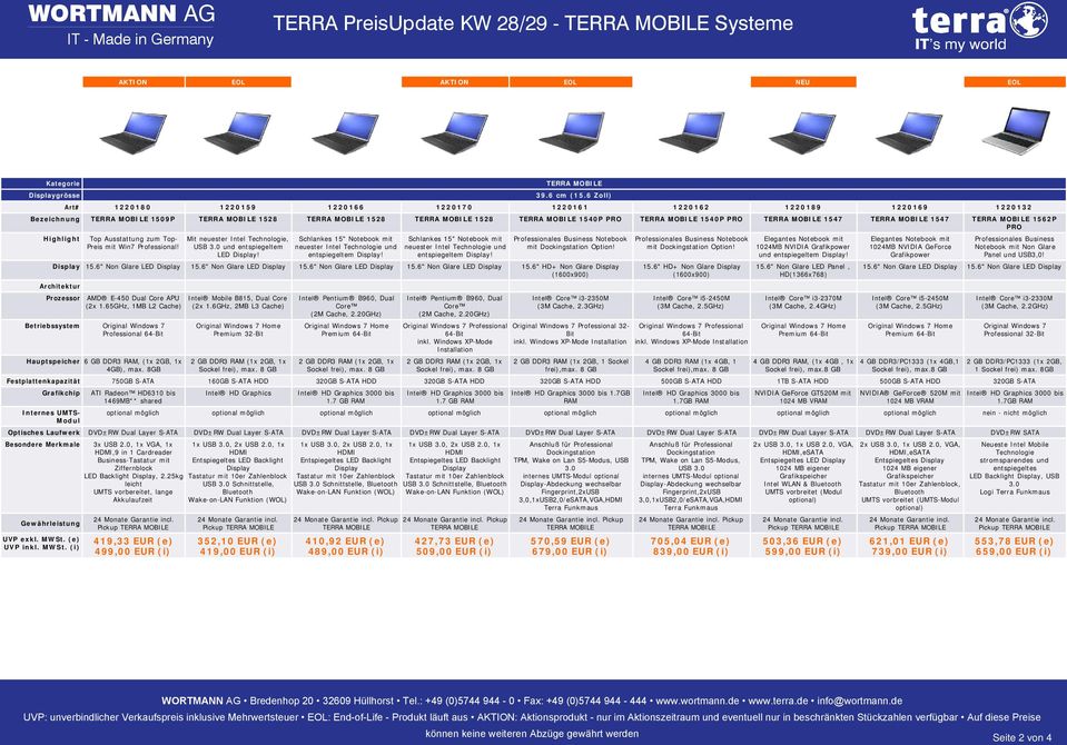 Mit neuester Intel, USB und entspiegeltem LED! Schlankes 15" Notebook mit neuester Intel und entspiegeltem! Schlankes 15" Notebook mit neuester Intel und entspiegeltem! Professionales Business Notebook mit Dockingstation Option!