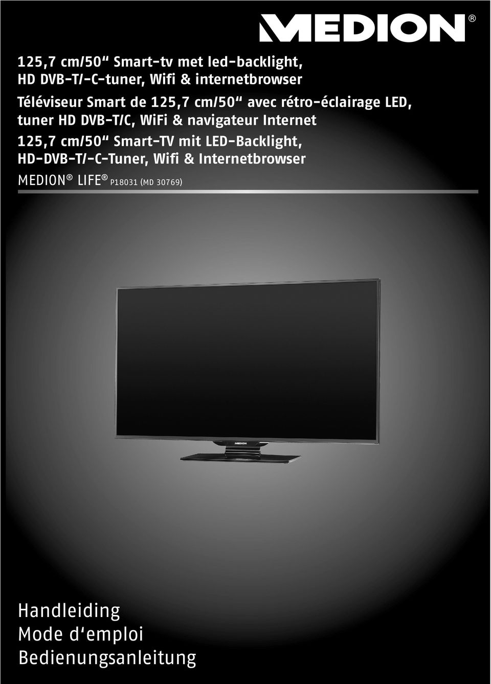 navigateur Internet 125,7 cm/50 Smart-TV mit LED-Backlight, HD-DVB-T/-C-Tuner, Wifi &