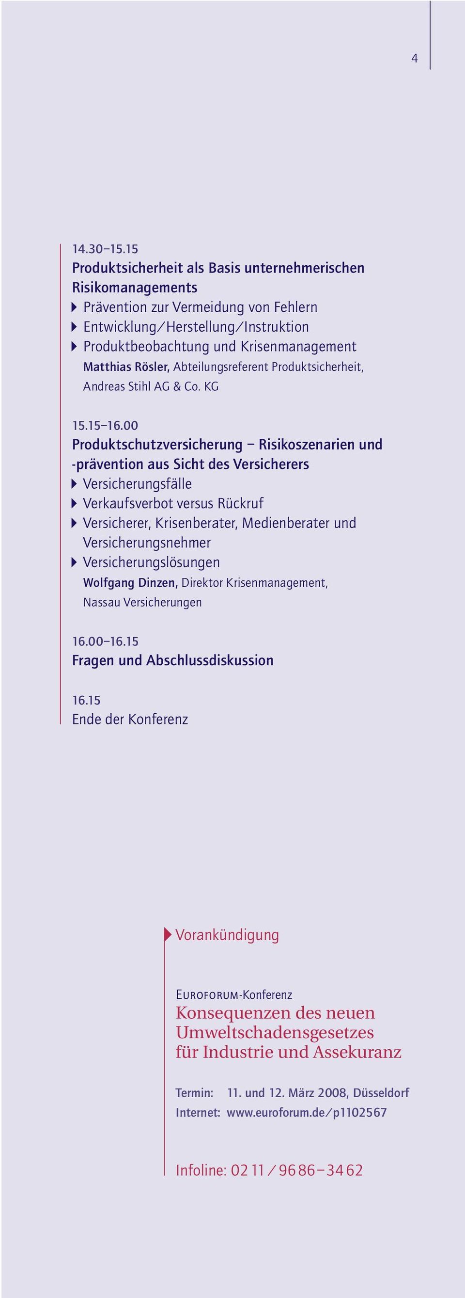 Abteilungsreferent Produktsicherheit, Andreas Stihl AG & Co. KG 15.15 16.