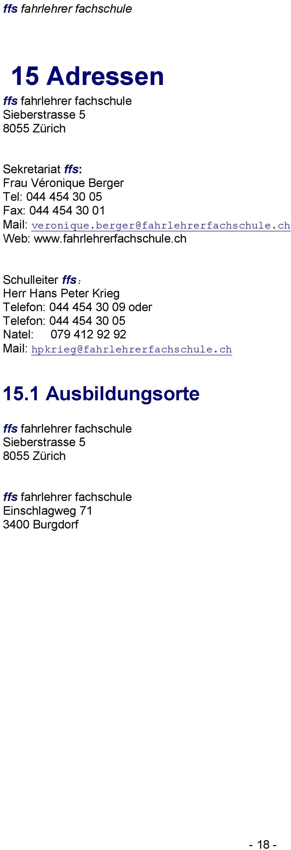ch Web: www.fahrlehrerfachschule.
