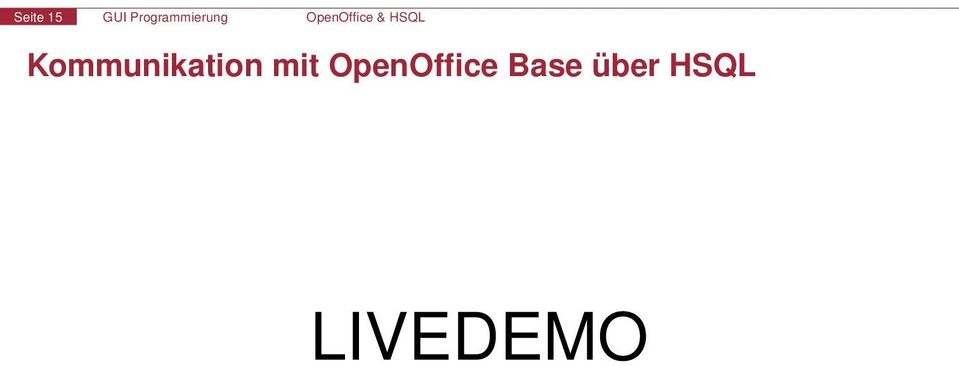 OpenOffice & HSQL